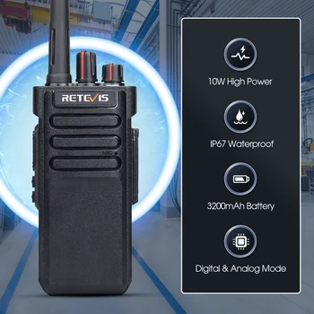 10 Вт Retevis RT29D DMR Портативная рация Bluetooth Дальнего Действия Мощная Портативная рация Водонепроницаемая UHF Двухстороннее радио для Курортного клуба