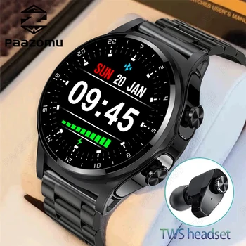 2023 Новые Умные часы 2 в 1 С TWS Bluetooth-Гарнитурой для вызова, аккумулятором NFC 400 мАч, Музыкальным управлением, 100 + Спортивным Режимом, Водонепроницаемые Мужские Часы