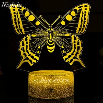 3D Лампа-бабочка с Дистанционным управлением Smart Touch, 16 Цветов, Меняющая Цвет, Ночник-Бабочка для Детей, Рождественские Подарки на День Рождения для Девочек