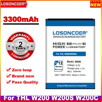 LOSONCOER 3300 мАч для THL W200 Аккумулятор W200s W200C Аккумулятор для Телефона Бесплатная Доставка Онлайн Трек