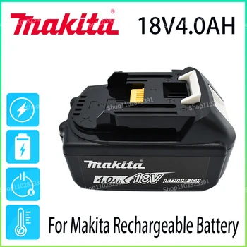 Makita 100% Оригинальная Аккумуляторная Батарея для Электроинструментов 18V 4.0AH со светодиодной литий-ионной Заменой LXT BL1860B BL1860 BL1850