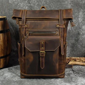 Newsbirds Высококачественный Кожаный Рюкзак из натуральной коровьей кожи, Мужская сумка для ноутбука, Школьная сумка, Мужской рюкзак для путешествий, Защита от кражи