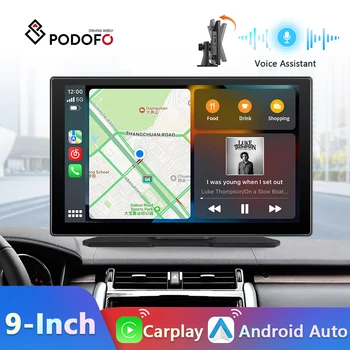 Podofo 9-дюймовый Экран Apple Carplay Для Универсального Android Auto Airplay Carplay Monitor Bluetooth FM AUX Поддержка Ai Voice