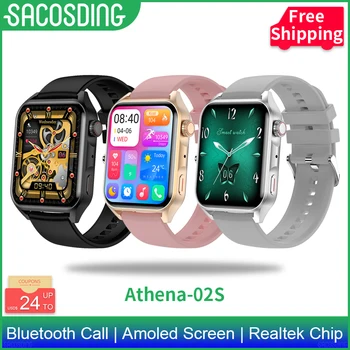 SACOSDING Athena-02S NFC Bluetooth Call Умные часы женские AMOLED HD экран, на котором всегда отображается время, Смарт-часы с пользовательским циферблатом Мужские