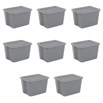 Sterilite 8ШТ 18-галлоновые пластиковые контейнеры для хранения Tote Box Набор ящиков для хранения