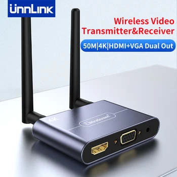 Unnlink 50M Беспроводной HDMI ТВ Ключ 4K 5G Wifi Телефон Ноутбук к HDMI VGA ресиверу для iPhone iPad Mac Быстрое подключение в один клик
