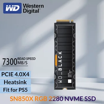 Western Digital SN850X RGB с радиатором Игровой твердотельный накопитель 1 ТБ 2 ТБ WD_BLACK M.2 NVMe PCIe 4.0 2280 SSD для компьютера PS5 Playstation 5