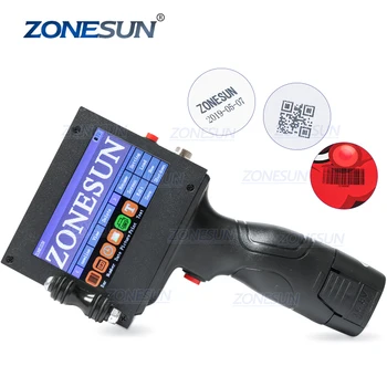 ZONESUN, портативный интеллектуальный USB QR, струйный принтер на 360 градусов, кодирующая машина для картонной резины, металла, истечения срока годности