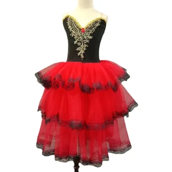 Балетные юбки для выступлений, длинные платья для танцев для девочек