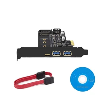 Двойной USB 3,0 и Type-C M.2 PCIe адаптер M2 SSD SATA B Ключ к PCI-E 3,0 Конвертер Riser Card для 2280 2260 2242 2230 NGFF