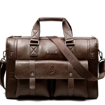 Деловая сумка, мужская сумка, Повседневная Модная сумка на плечо из воловьей кожи, портфель через плечо Большой емкости, мужская сумка