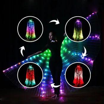 Дистанционно управляемые RGB светодиодные крылья Феи, сценические аксессуары для светового шоу, Реквизит для танца живота, Светодиодные крылья ISIS