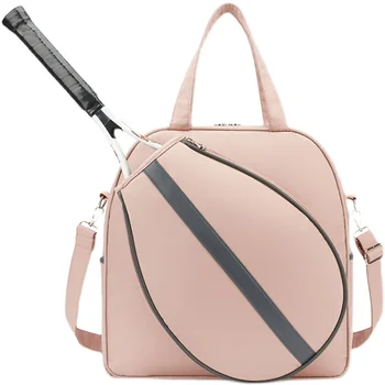 Женская Розовая Теннисная сумка, 1 упаковка, Портативная Нейлоновая Ракетка для бадминтона, сумка через плечо, Спортивная сумка для сухой и Влажной Разлуки, сумки для фитнеса для девочек