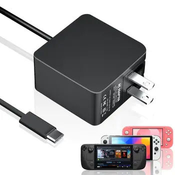 Зарядное устройство USB C мощностью 45 Вт для Steam Deck и Nintendo Switch, складной адаптер питания Поддерживает сверхбыструю зарядку