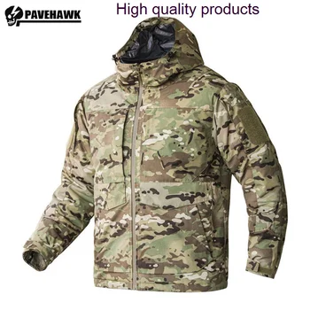 Зимняя куртка с капюшоном M65, Мужская Тактическая военная парка, Ветрозащитная Водонепроницаемая Камуфляжная верхняя одежда, Теплоотражающая Внутренняя часть