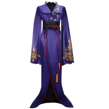 Игра Twisted-Страна чудес Снежная принцесса Виль Шенхейт Косплей Костюм Мужчины Женщины Традиционное Кимоно Фиолетовое платье Наряды Hanfu