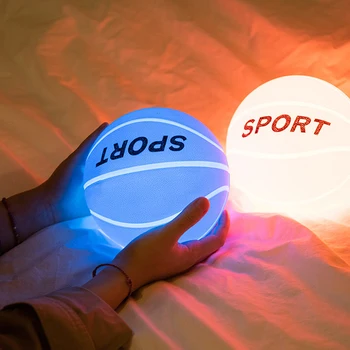 Креативный Баскетбольный Силиконовый ночник, USB Перезаряжаемый светодиодный светильник, украшение спальни, настольная лампа, домашний декор для маленьких детей