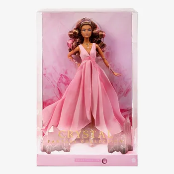 Кукла Barbie Crystal Fantasy Collection из розового кварца в струящемся шифоновом платье, кукла-игрушка в подарок для девочки