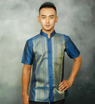 Летняя мужская рубашка Таиланд, традиционная тайская блузка с коротким рукавом, Винтажная рабочая форма Официанта отеля