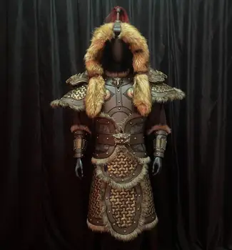 Монгольская кавалерийская броня Чингисхана Мужская Кожаная Пластиковая древнекитайская не железная