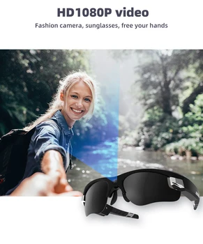 Невидимая камера 1080P Спортивная камера Очки Smart Солнцезащитные очки С Поляризованным объективом Мини-экшн-видеокамера Для занятий спортом на открытом воздухе DV Видеомагнитофон
