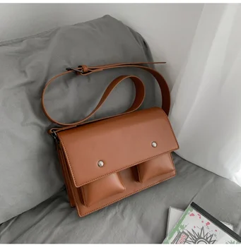 Новая Ретро Маленькая квадратная сумка-Мессенджер, повседневная сумка через плечо, корейская версия однотонной маленькой сумки
