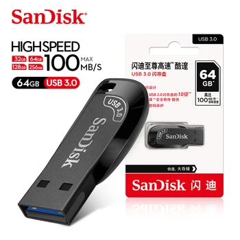 Оригинальный Металлический флешка SanDisk 32 ГБ 64 ГБ 128 ГБ CZ410 USB3.0 Флэш-накопитель 128 ГБ U-диск Memory Stick флешка USB 64 ГБ Для ПК