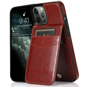 Откидной Кожаный Чехол-бумажник для iPhone 15 14 13 12 Mini 11 X XR XS Pro Max 7 8 Plus, Чехол с Подставкой для Держателя кредитной карты