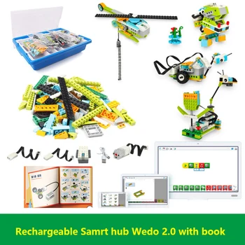 Перезаряжаемые высокотехнологичные детали, набор робототехники WeDo 2.0, Электрический строительный блок PF, совместимый с 45300, Развивающая игрушка Wedo 3.0 
