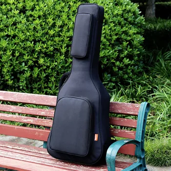 Сумка для акустической классической гитары 40/41 дюймов, чехол, рюкзак, Регулируемый плечевой ремень, портативный, с подкладкой 20 мм, черный