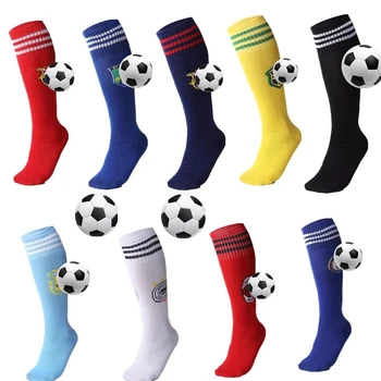 Футбольные носки для взрослых и детей европейских клубов, Длинные чулки до колен, дышащие нескользящие спортивные носки для бега трусцой