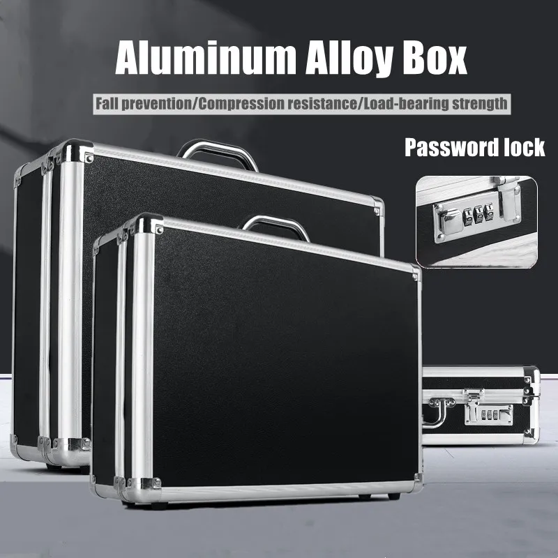 Алюминиевый ящик для инструментов, защитное оборудование, ящик для инструментов с паролем, Портативный футляр для инструментов, Органайзер, Чехол для хранения инструментов